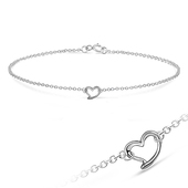 Cutie Heart Silver Anklet ANK-108